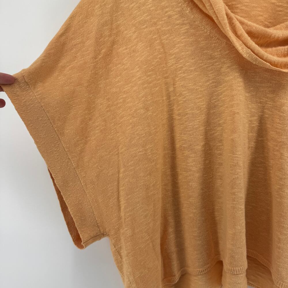 Eileen Fisher Cowl Neck Dolman Sleeve Linen Blend Knit Blouse Sz L Creamsicle - Picture 4 of 6